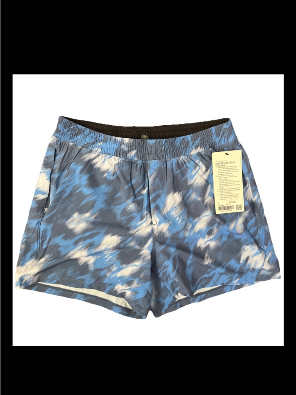 Lululemon Men’s Size Large Surge Short lined tie dye river blue classic navy